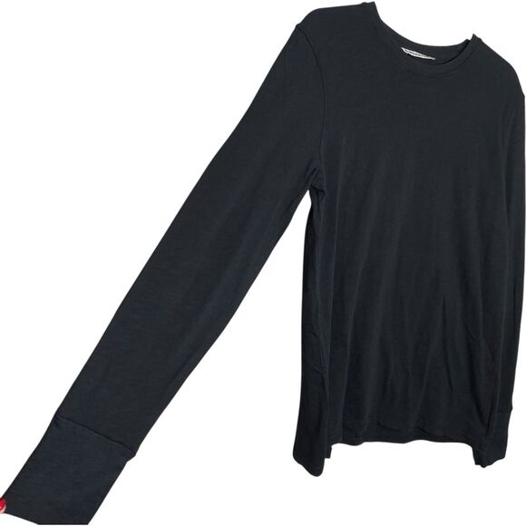 American Giant Shirt Womens Large Black Premium Slub Crew Long Sleeve Tee NEW - Picture 4 of 7